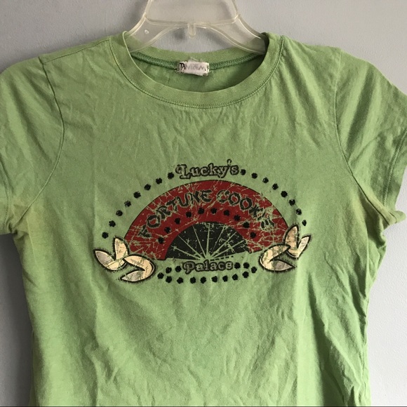 Green Fortune Cookie Juniors Tee L - Picture 6 of 6